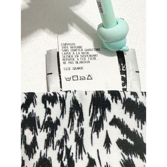 Nancy Bolen Women's Animal Print Sleeveless‎ Tank Top Petite Large Black & White - Picture 8 of 9